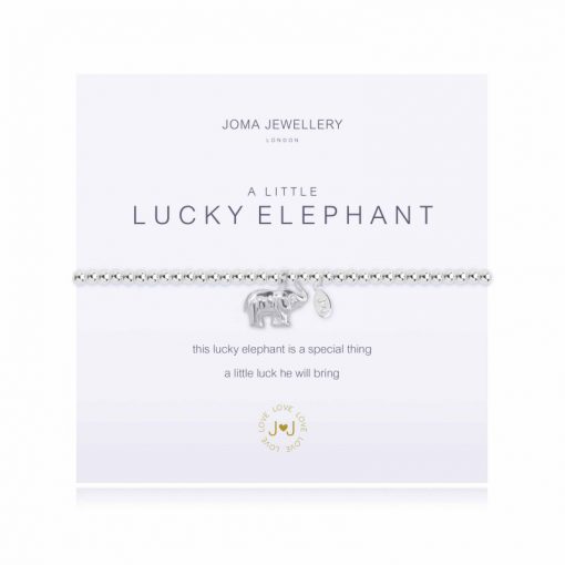 little, lucky, elephant, charm, silver, plated, joma, bracelet