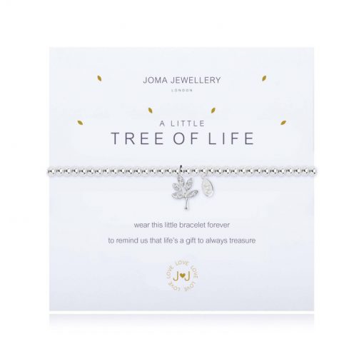 little, tree, life charm, bracelet, joma, silver, plated