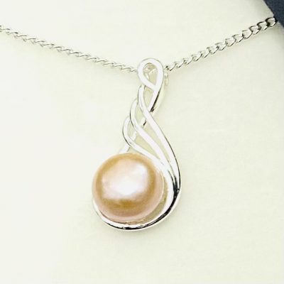 pink pearl, necklace