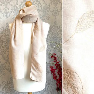 beige, sparkly, leaf, scarf