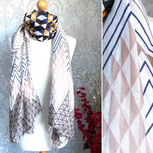black and beige, triangles, scarf