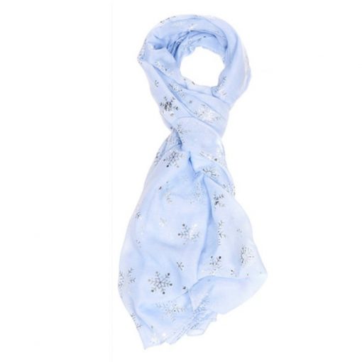 blue scarf, snowflake