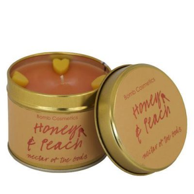 honey, peach, candle