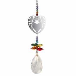 Angel Wing Heart, Rainbow, crystal, hanging decoration