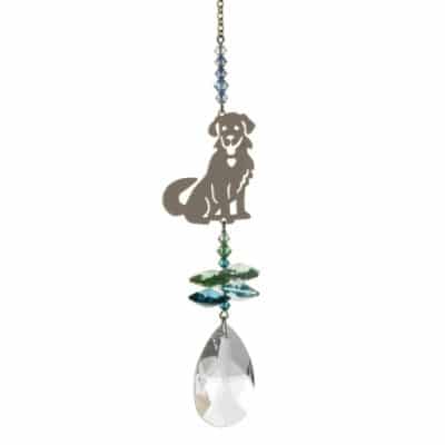 crystal, puppy, hanging decoration