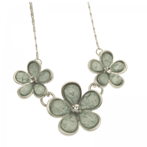 aqua, flower, short necklace, necklace, miss milly, fn165