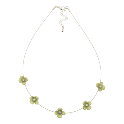 green, forget me not, short necklace, necklace, miss milly, fn154