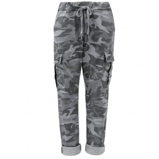 Grey, camo, cargo, stretchy, magic trousers, joggers