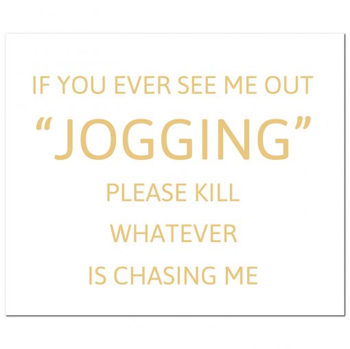 jogging, chased, sign, plaque