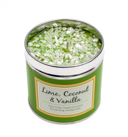 Lime, coconut & vanilla candle, tinned candle, scented candle