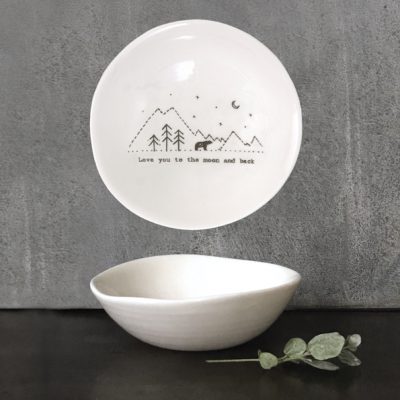 east of india, trinket dish, love you to the moon and back