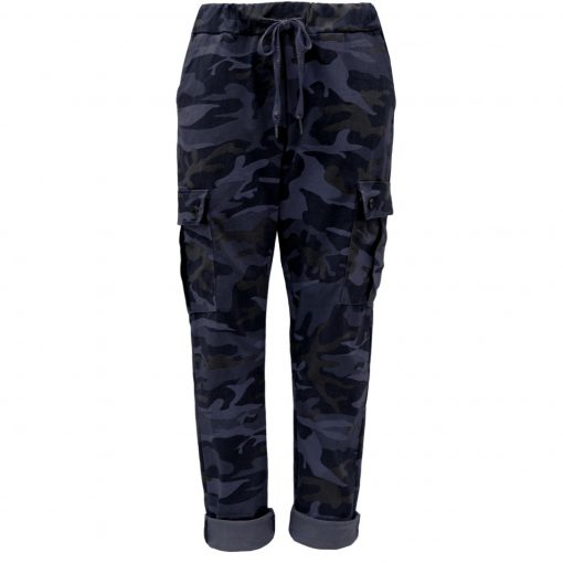 navy, camo, cargo, stretchy, magic trousers, joggers