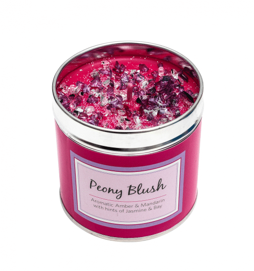Peony Blush candle, tinned candle, scented candle