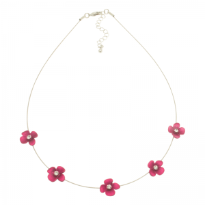 Pink , forget me not, short necklace, necklace, miss milly, fn154