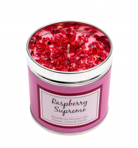 Raspberry Supreme candle, tinned candle, scented candle