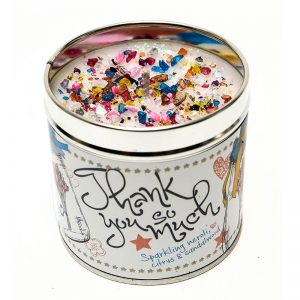 thank you candle, tinned candle, Sparkling, neroli, citrus, sandalwood, scented candle