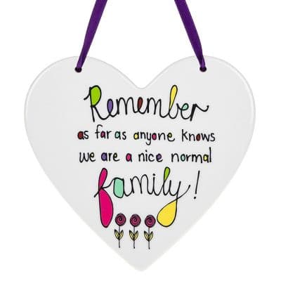 nice normal family, hanging heart