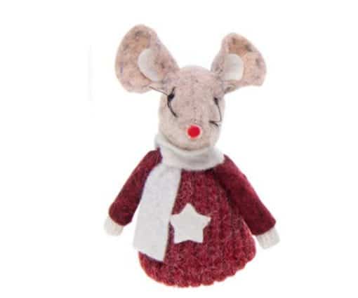 Red Xmas Craft Sitting Mice (201550)