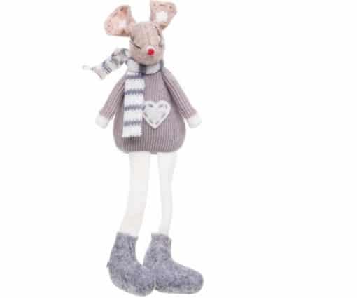 Grey Xmas Craft Dangly Leg Mice (201552)