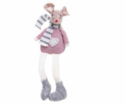 Pink Xmas Craft Dangly Leg Mice (201552)