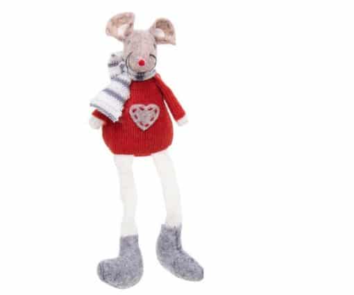 Red Xmas Craft Dangly Leg Mice (201552)