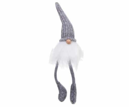 Grey Xmas Craft Dangle Leg Furry Gonk Small (201543)