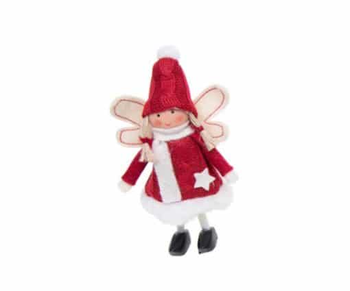 Red Xmas Craft Standing Angels (201531)