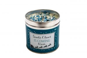 Santa Claus is coming to town candle